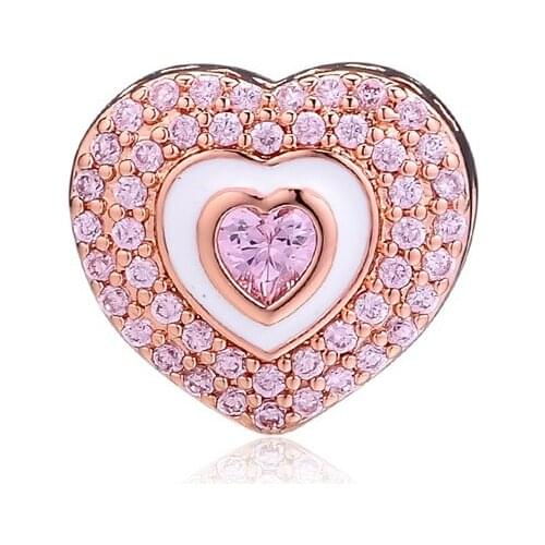 Hearts on Hearts Charms For Woman DIY Fits Original 925 Silver Bracelets Fashion Silver Beads For Jewelry Making