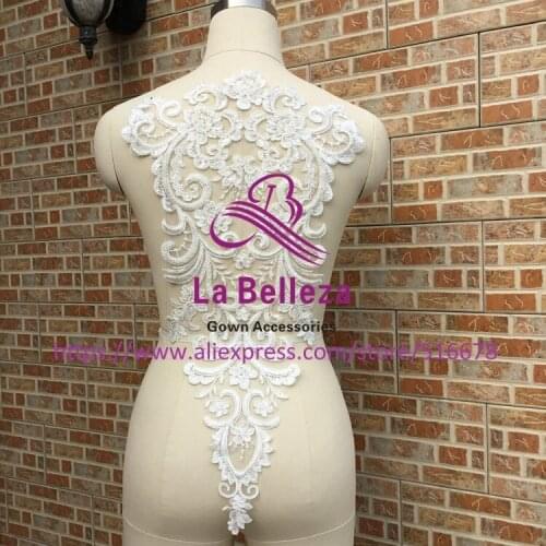 1pieces Good quality handmade beads large applique patches DIY all kinds of dance clothing accessories applique 60cm*32cm