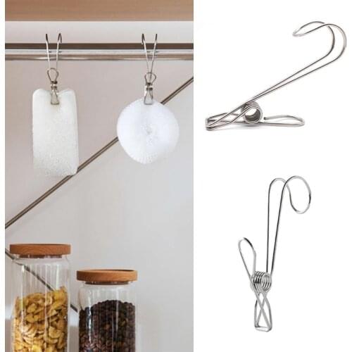 10Pcs\set Stainless Steel Curtain Clips on Hook Hanging Clothes Peg Laundry Clothes Clip Hanger Laundry Storage Organization