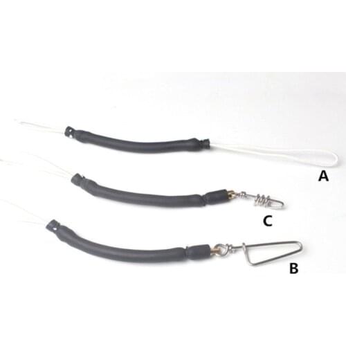 12cm Spearfishing Accessories Shockcord Rubber Bungee 10mm with Spectra/Corkscrew Pigtail Swivel/Snap for Speargun Shooting Line