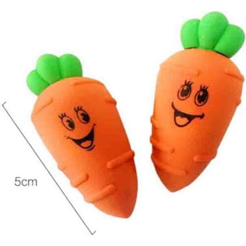 2pcs/set Cartoon Carrot Eraser Creative Detachable Rubber Erasers For Kids Pencil Eraser Student Writing Drawing Stationery Gift