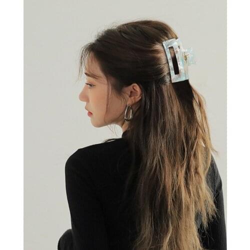 2PC/Set High Quality Geometric Acetate Hair Claws Large Square Hair Crabs Leopard Grain Hair Clamps For Women Hair Accessories