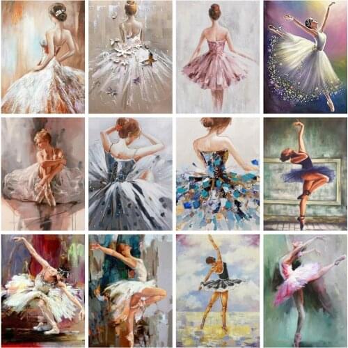 Huacan 5d Diamond Painting Full Square Ballet Girl Rhinestone Pictures Diamond Embroidery Mosaic Portrait Home Decoration