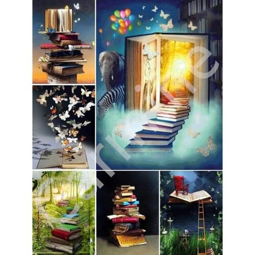 5D Diamond Painting Book Landscape DIY Cross Stitch Kit Embroidery Rhinestones Picture Full Round&Square Drill Home Decoration