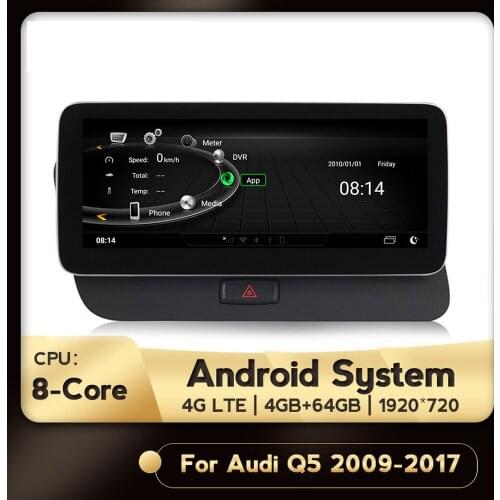 10.25 Inch Android 9.0 8 Core 4G LTE 1920x720 HD Car Multimedia Player GPS Navigation Stereo Radio for Audi Q5 2009-2017