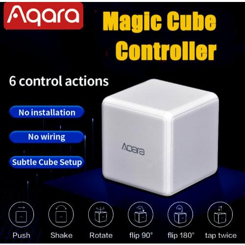 XIaomi Aqara Magic Cube Control Zigbee Version Controlled by Six Actions For Smart Homes Mi Home Magic Cube With Gateway Hub
