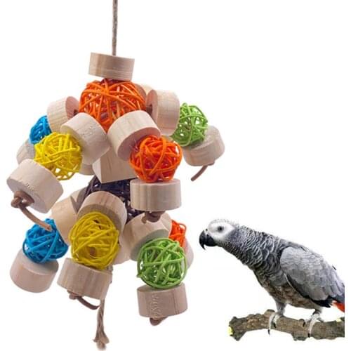 Large Parrot Chewing Toy Bird Parrot Blocks Knots Tearing Toy Bird Cage Bite Toy For African Grey Macaws Cockatoos