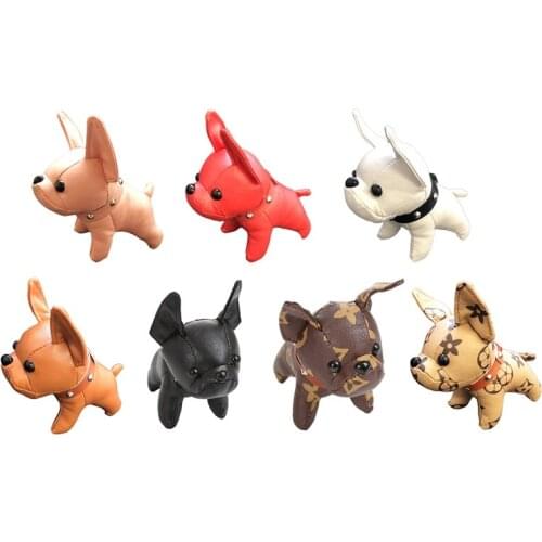 425F 6in Lovely Keychain Cartoon Stuffed Dog Keyring Pendant Women Purse Girl Gift