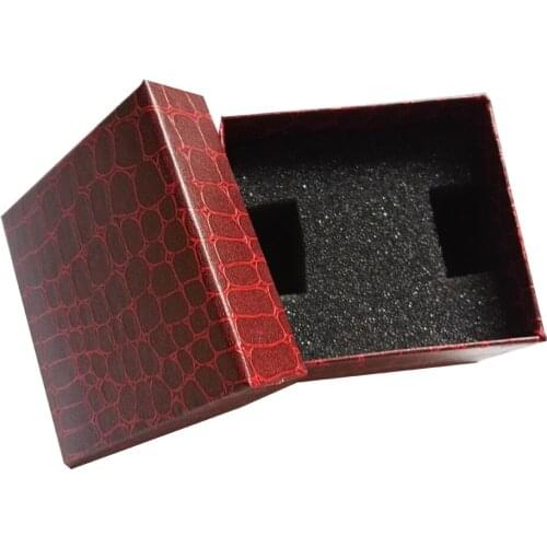 Deep Red Leopard Print Paper Jewelry/Bracelet/Necklace Watch Box H Shape Gray Spongia Pillow relogio boite de rangement montre