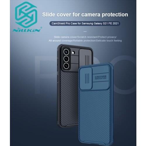 For Samsung Galaxy S21 fe Case NILLKIN original Samsung S21 FE 2021 Lens Protection Case CamShield Slide