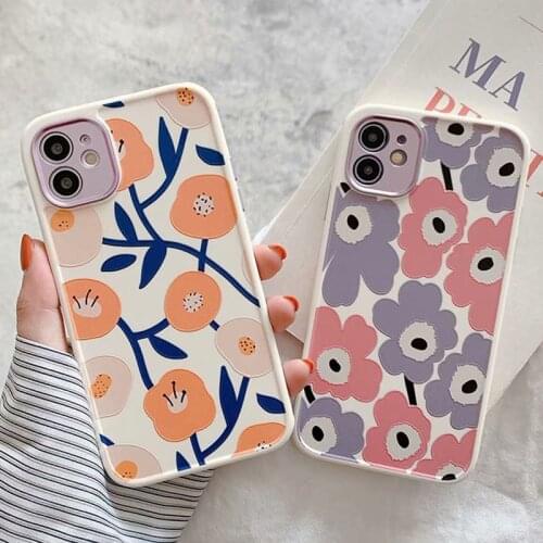 Electroplated Frame Flower Phone Cases For iPhone 12 Mini 11 Pro XS Max X XR SE 2020 7 8 Plus Case Cover Silicone Soft TPU Back