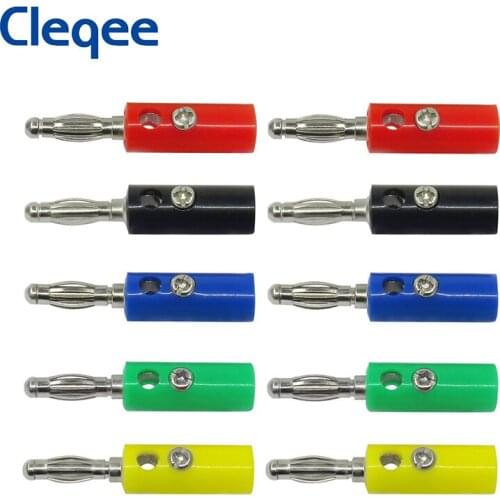 Cleqee P3003 10PCS 4mm Stackable Banana Plug Jack for Speaker Amplifier Terminal Binding Post Adapter Audio Connector 30V/32A