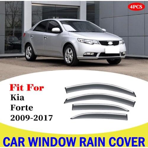 For Kia Forte 2009-2017 Car Window Rain Shield Deflectors Wind Deflector Sun Guard Rain Vent Visor Cover Trim Accessories