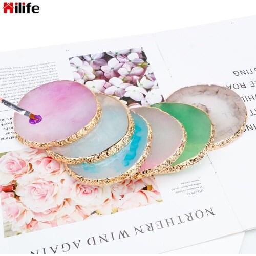 Jewelry Display Plate Decoration Organizer Dessert Plate Resin Storage Painted Palette Tray Necklace Earrings Display Tray