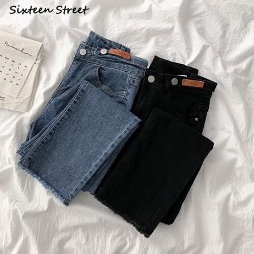 Boyfriend Jeans for Women Korean Style Straight Chic Loose High Waist Trousers Black Y2k Pants Female Vintage High Quality 2021