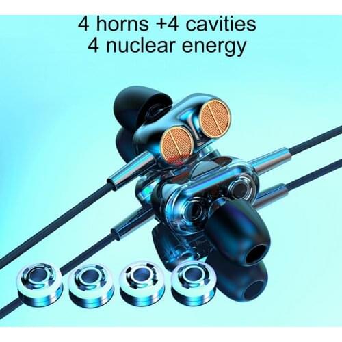 K9 Double Moving Coil Horn In-ear Noise Reduction Wired Phone Earphone with Mic