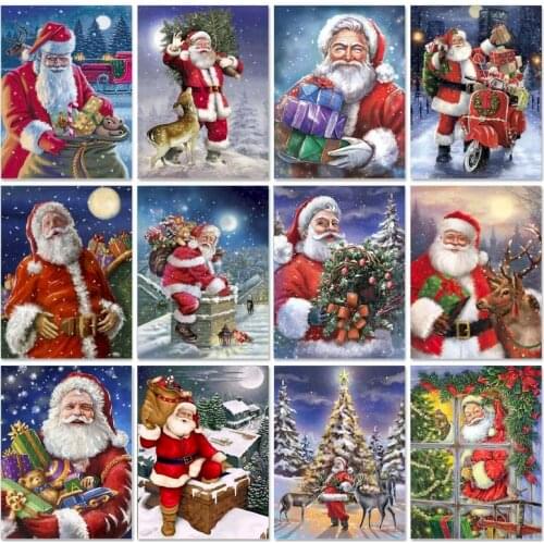GATYZTORY Christmas Santa Painting By Numbers Acrylic Paint By Numbers For Adults On Canvas Frame Home Decor Wall Art Diy Gift