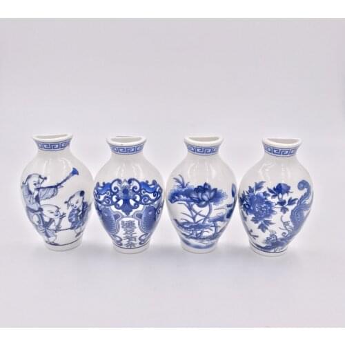 Chinese Blue and White Porcelain Vase Magnet Refrigerator Decor Creative Ceramic Crafts Fridge Magnet Set Chinese Business Gifts