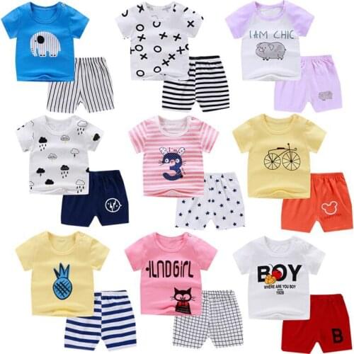 Oklady 2019 Cartoon Cotton Baby Sets Leisure Sports Boy T-shirt + Shorts Sets Toddler Clothing Baby Boy Clothes