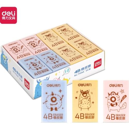 5/10PCS Deli 4B eraser primary school examination eraser cartoon eraser writing art eraser gomma da cancellare per matita
