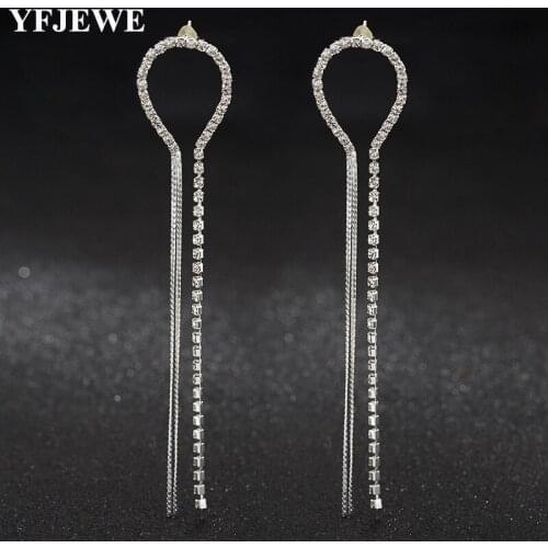 YFJEWE Summer Long Tassel Earrings for Women Big Sector Statement Dangle Earrings Bohemian Fringe Earring Jewelry E543