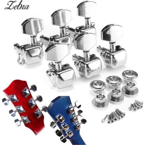 Hot Zebra 6PCS Acoustic Guitar Tuning Pegs Guitar String Semiclosed Tuning Pegs Tuners Machine Heads Guitar Parts &Accessories