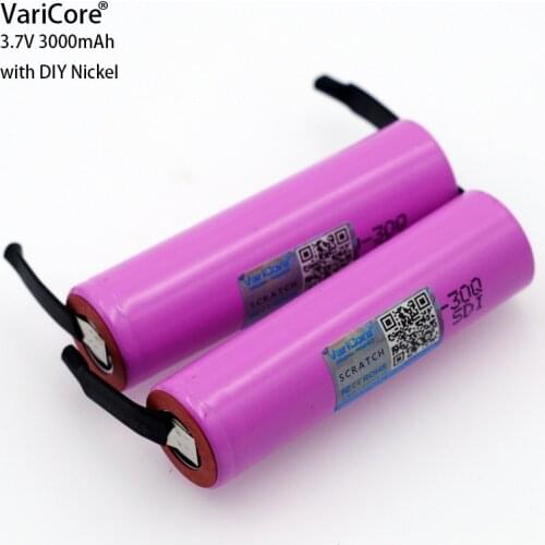 1-10PCS VariCore new original brand ICR18650 30Q 3.7V 3000mAh lithium battery powered rechargeable battery+DIY Nickel Sheets