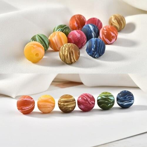 Min order 50pcs/lot color round shape 16mm resin materials beads Earrings/necklace charms diy jewelry accessory