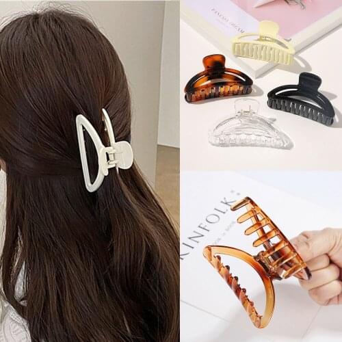New Style Fashion Acrylic Solid Color Hair Claw Clips Makeup Hair Styling Barrettes for Women Hair Accessories Women Girl