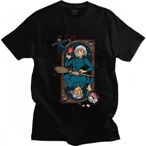 A Heart Is A Heavy Burden-Howls Moving Castle T Shirt Men Short Sleeve Cotton T-shirt Sophie Hatter Tee Tops Anime Manga Tshirt