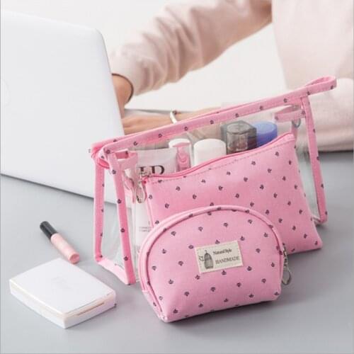 Clear Cosmetic Bag Set, 3 count