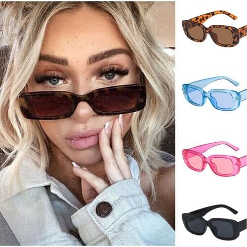 1PC Fashion Vintage Small Square Sunglasses Women New Brand Designer Rectangle Cat Eye Sun Glasses Oculos Lunette De Soleil Femm