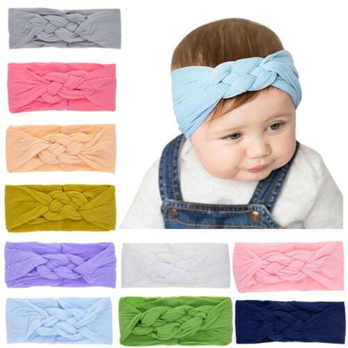 Girls Kids Baby Cotton Bow Hairband Headband Sweet Turban Knot Head Wrap