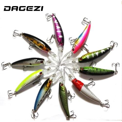 DAGEZI 10pcs/lot Fishing lure Deep swim hard fishing bait 10.5CM 8G artificial baits minnow fishing wobbler pesca