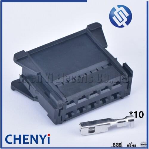 1 set 10 pin not waterproof female auto connector wiring harness plug 297115 car electric cable socket