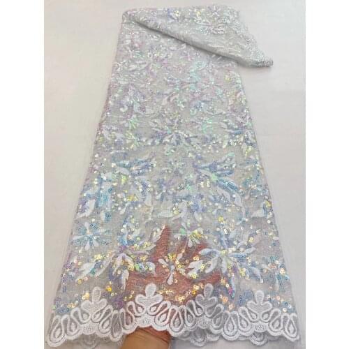 New promotion exquisite sequined mesh embroidered lace, Nigerian style lace, suitable for fashionable ladies' skirts