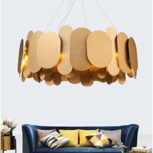 Luxury Plate Lustre Steel Led G9 Pendant Lights Living Room Round Indoor Led Pendant Lighting Luminaria Lamparas Fixtures