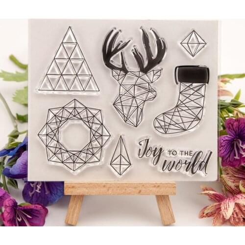 Christmas Deer Sock JOY Transparent Clear Silicone Stamp for Seal DIY Scrapbooking Photo Album Decorative Clear Stamp Sheets