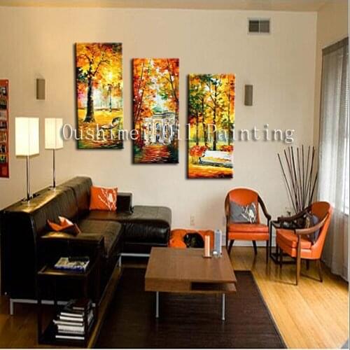 Hand Painted Modern Beautiful Landscape Picture Canvas Wall Art Gift Group Scenery Painting Room Hang Painting Oil Painting