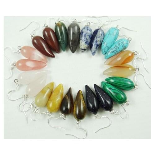 Natural stone Turquoises Quartz Crystal Opal tiger eye Small pepper earring pendant for diy Jewelry making earring Accessories