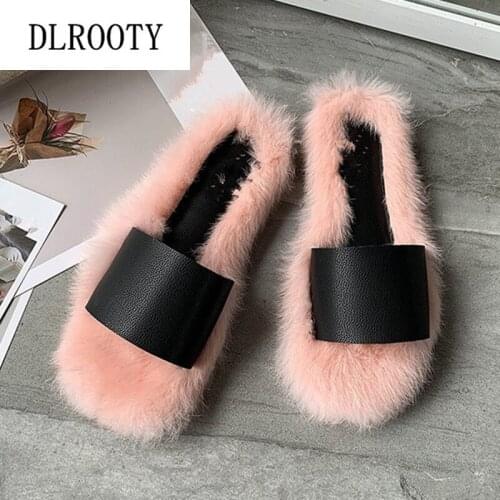 Women Slippers Flips Flops Shoes Winter Warm Flats Shoes Woman Outdoor Fashion Platform Female Slides Home Comfortable