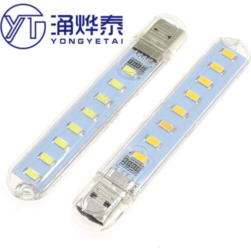 YYT 2PCS USB Night Light USB Computer Light Power Bank Night Light U Disk Light 8 LEDs Highlight White Warm