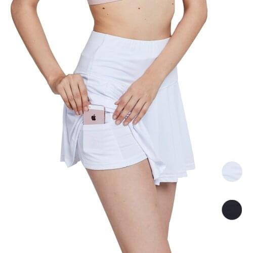 Female Sports Skort with Pocket Yoga Fitness Golf Tennis Running Underneath Short Skirt High Waist Speed Dry Skirts