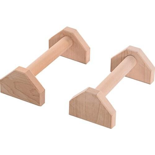 1 Pair Push-Ups Gymnasium Exercise Training Home Gym Chest H-shaped Wooden Fitness Tools Handstand Parallel Rod Double Rod