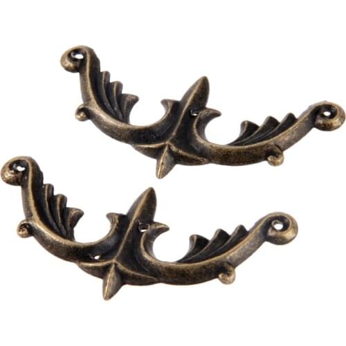 2pcs Antique Bronze Corner Protectors Cabinet Protector For Furniture Hardware Wood Case Leg Corner 73*37mm
