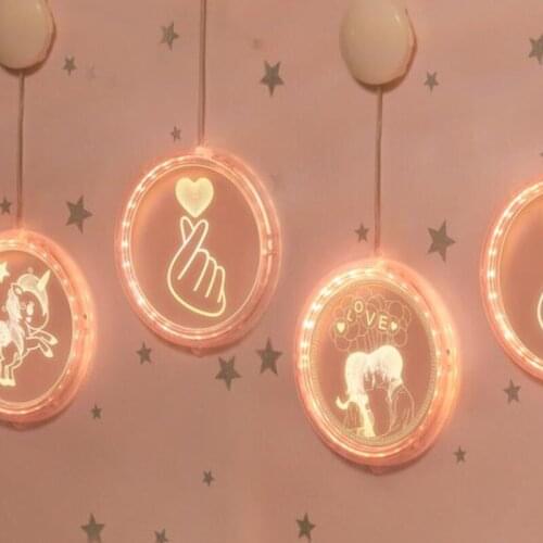AAA Battery 3D LED Night Light Creative Hanging Lamp For Bedroom Home Holiday Wedding Decorative LED Lights Bedside Wall Lamp