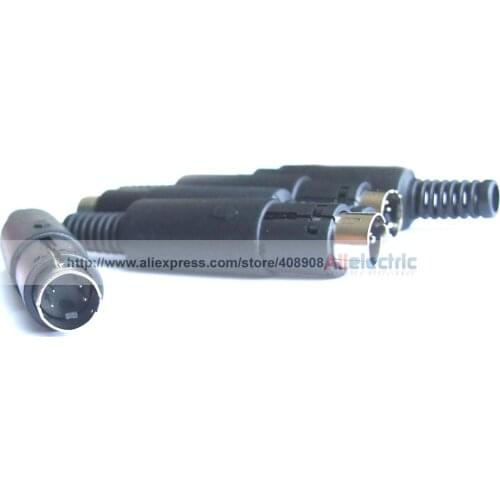 50pcs 4 Pin Mini DIN Male Plug Connector with Plastic Handle Adapters Soldering