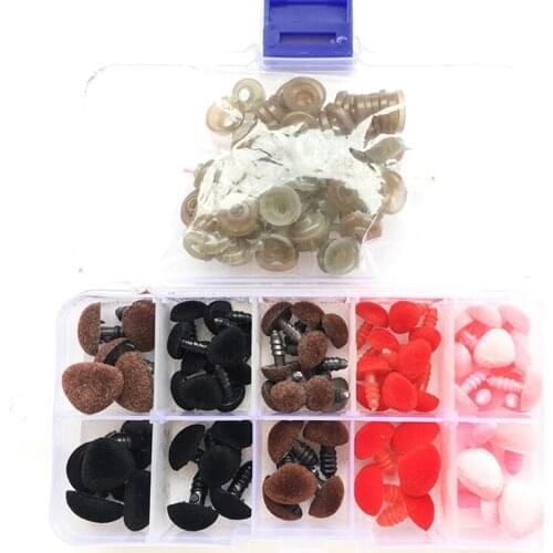 70pcs Velvet Bear Noses Set Suitable For Puppets Dolls Teddy Bears Stuffed Animals DIY Handmade Craft Supplies