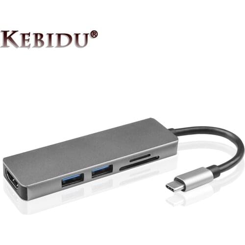Kebidu 5 In 1 Type C HUB USB-C To 3.0 HUB HDMI PD Thunderbolt 3 Adapter For Samsung Galaxy S9/S8 Huawei P20 Pro Type C USB HUB