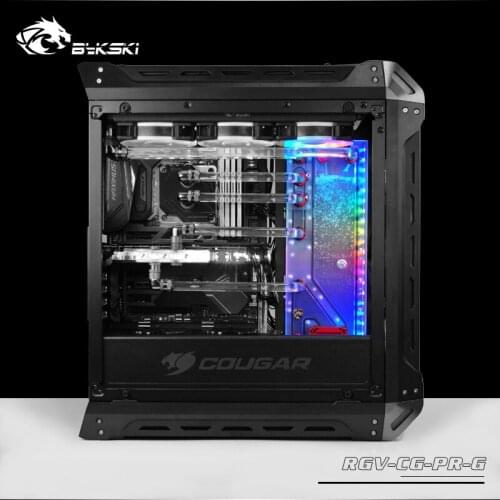 BYKSKI Acrylic Tank use for COUGAR Panzer-G Computer Case / 3PIN 5V D-RGB / Combo DDC Pump Cool Water Channel Solution